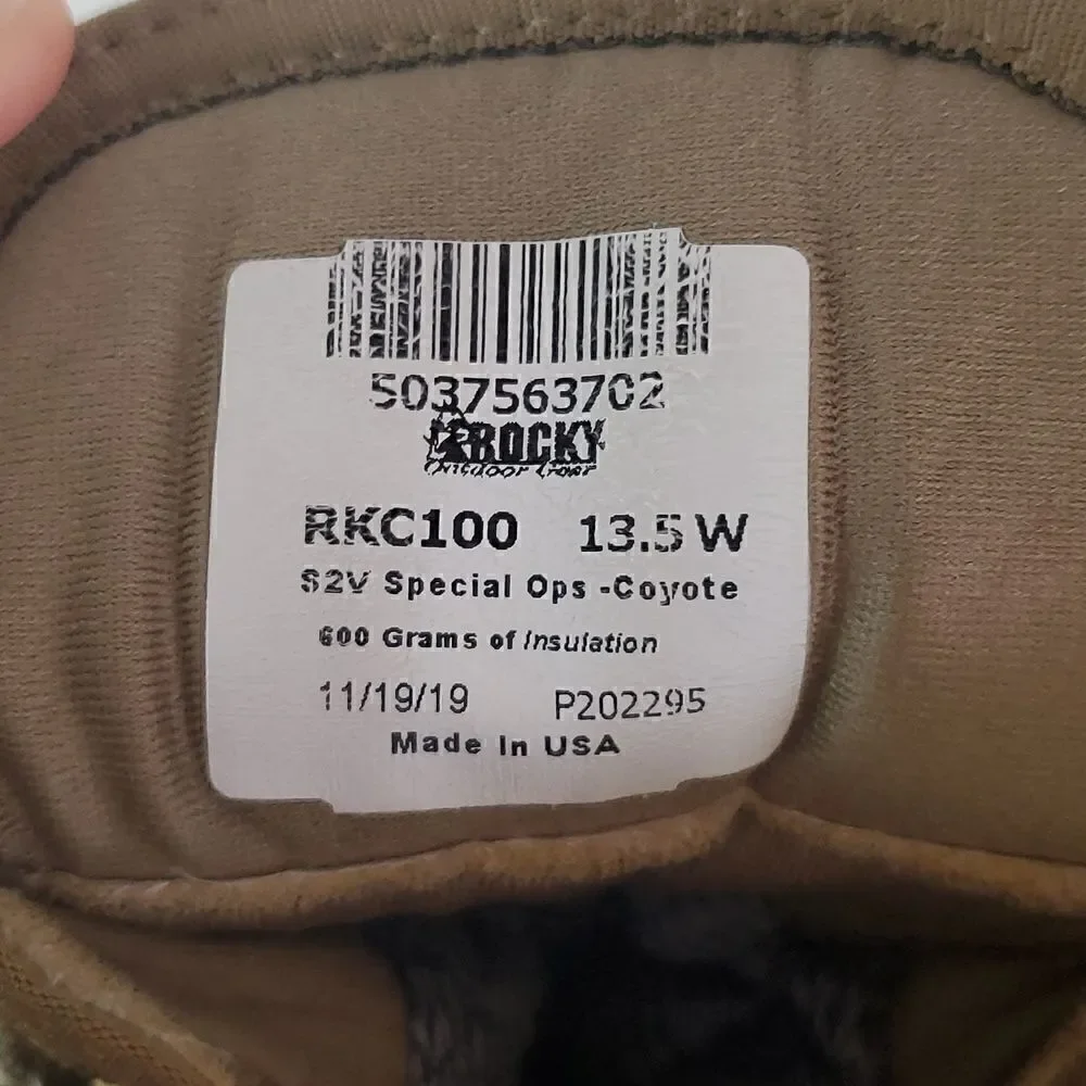 Rocky Outdoor Gear S2V Coyote Brown Military Boot RKC100 Size 13.5W